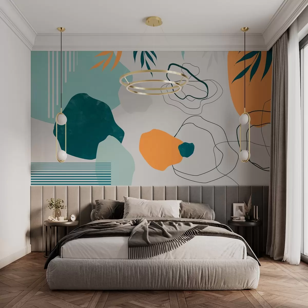 murais de parede Formas abstractas em cores suaves w00509