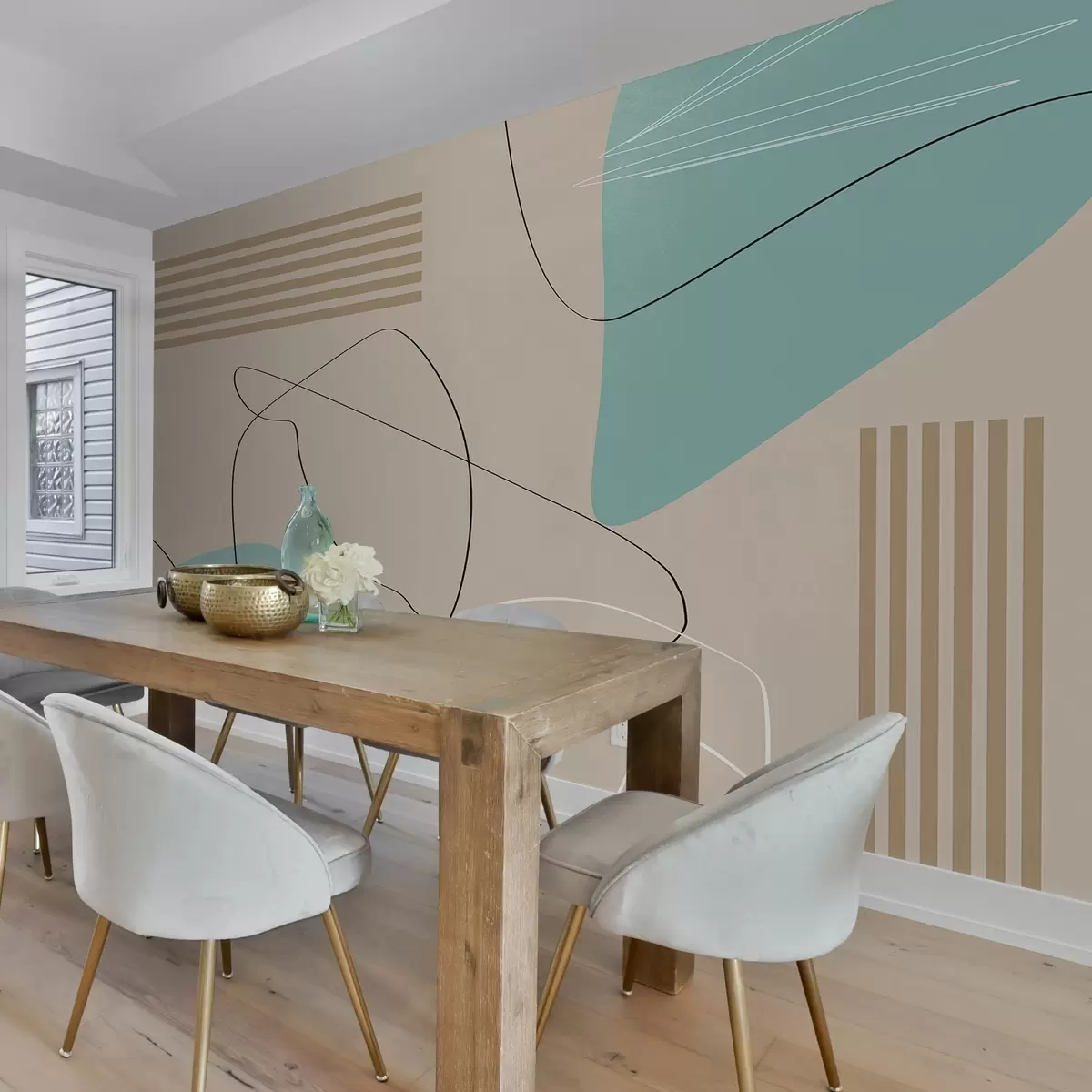 murais de parede Formas abstractas em cores suaves w00724v2