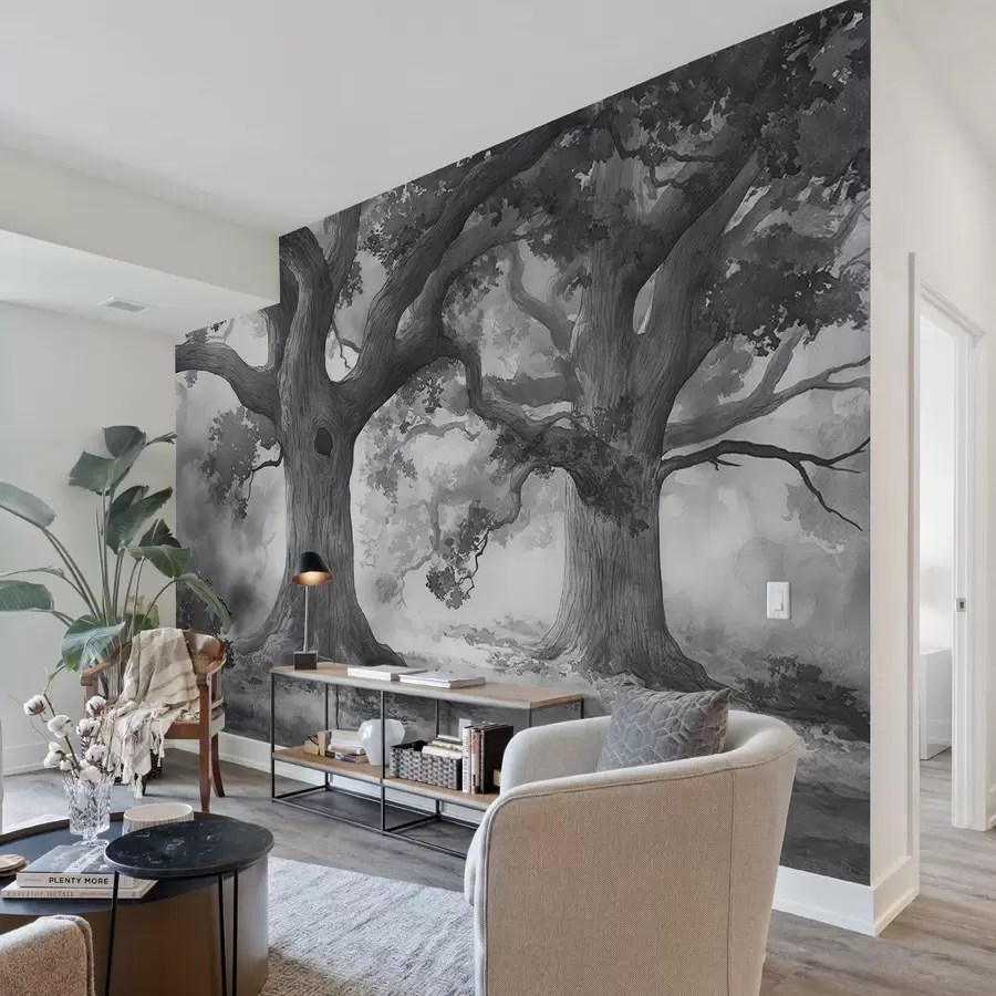 murais de parede Árvores majestosas numa paisagem tranquila w01182