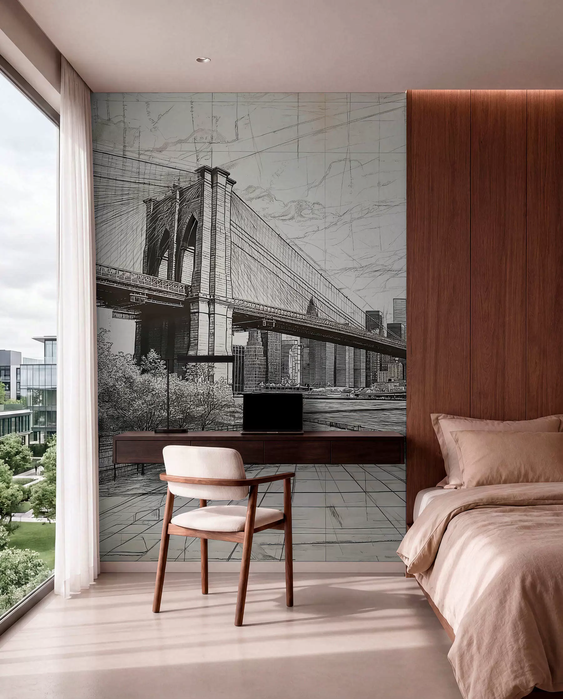 murais de parede Linhas de Brooklyn w01961