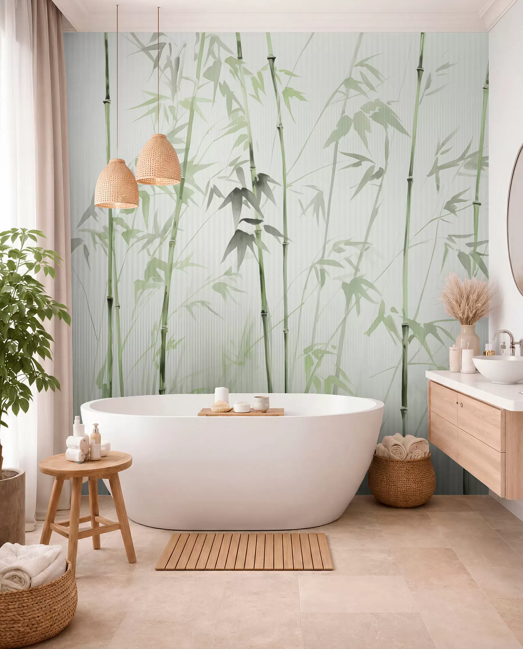 murais de parede Bambu aquarela w08390v2