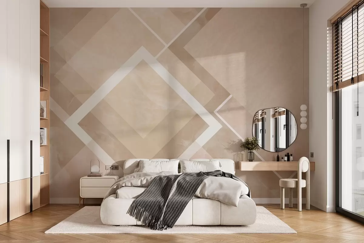 murais de parede Geometria em tons de bege w02062v1