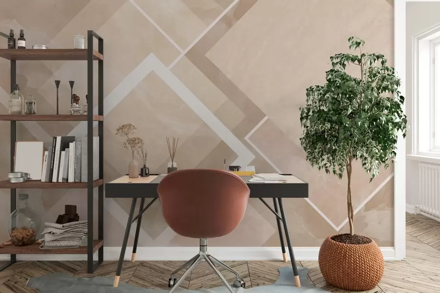 murais de parede Geometria em tons de bege w02062v1