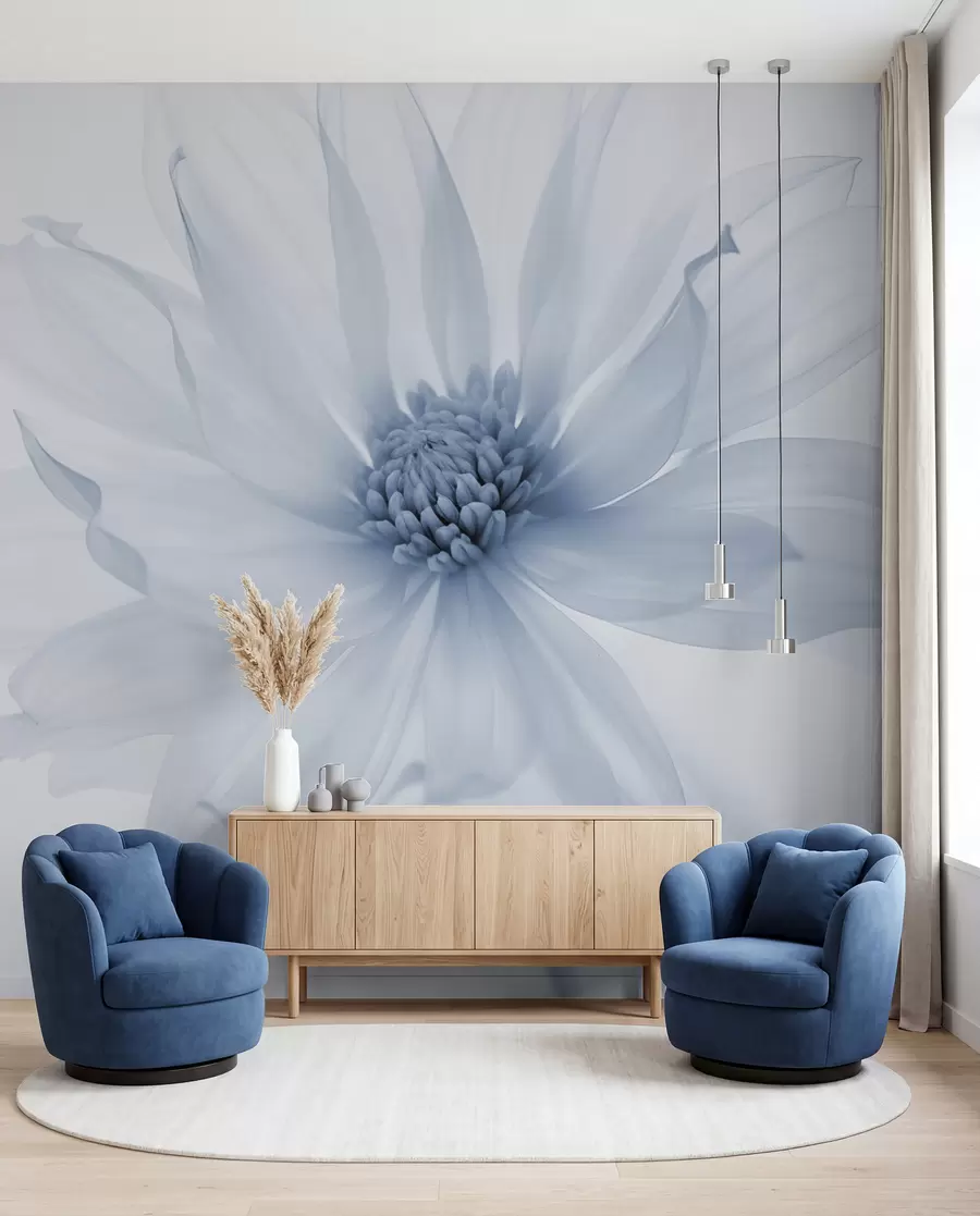 murais de parede Uma flor em azul w02077