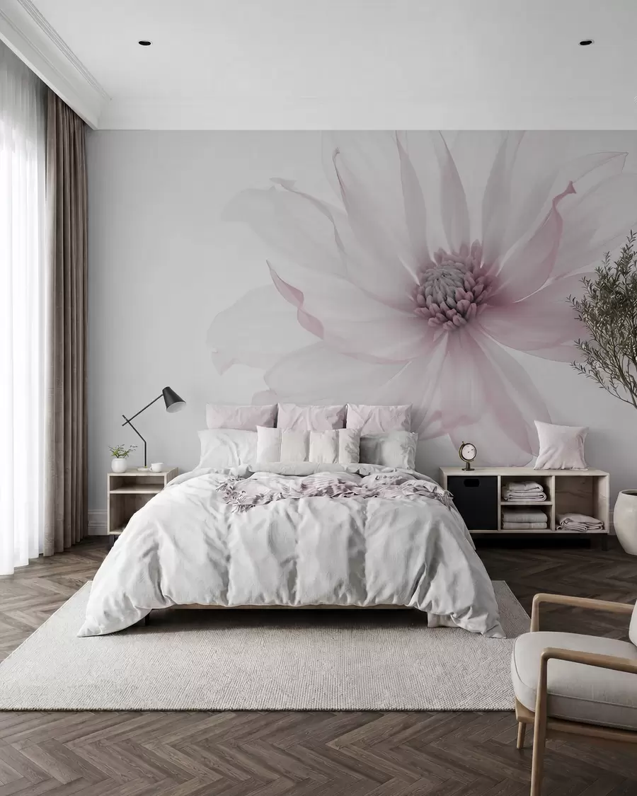 murais de parede Uma flor em rosa w02077v2