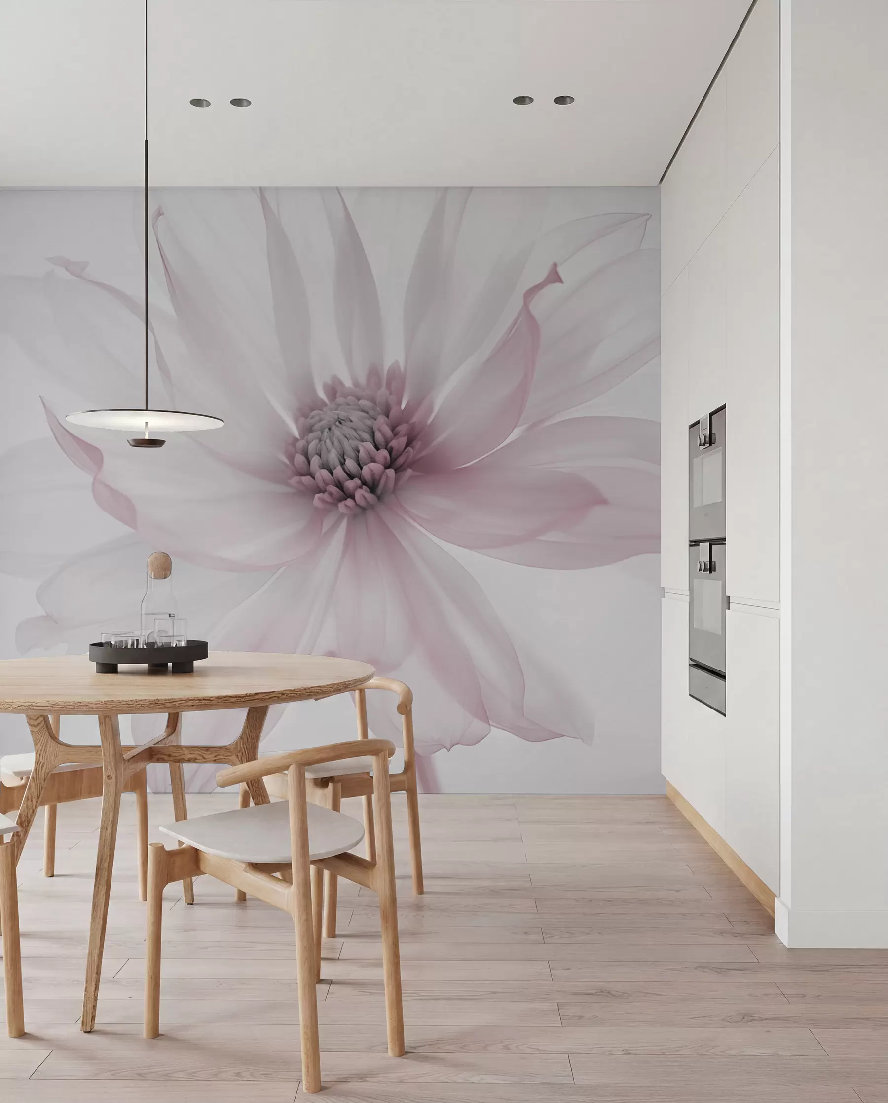 murais de parede Delicada flor cor-de-rosa sobre fundo claro w02077v2