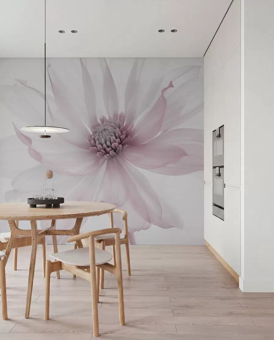 murais de parede Delicada flor cor-de-rosa sobre fundo claro w02077v2