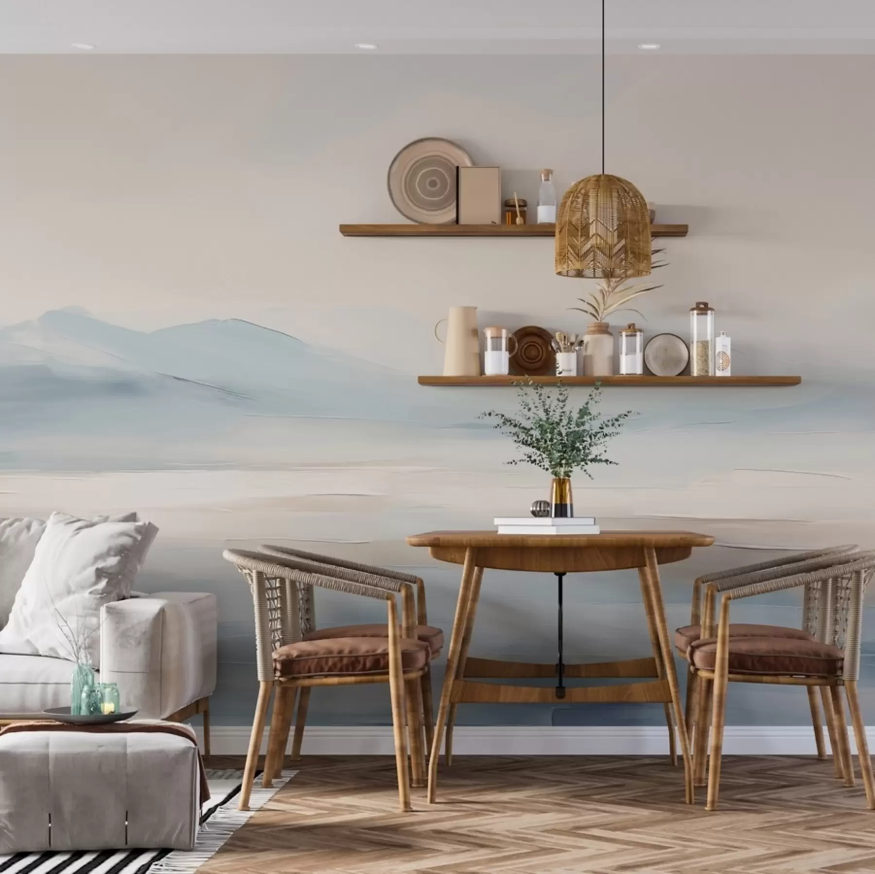 murais de parede Paisagem pintada a aguarela w02113