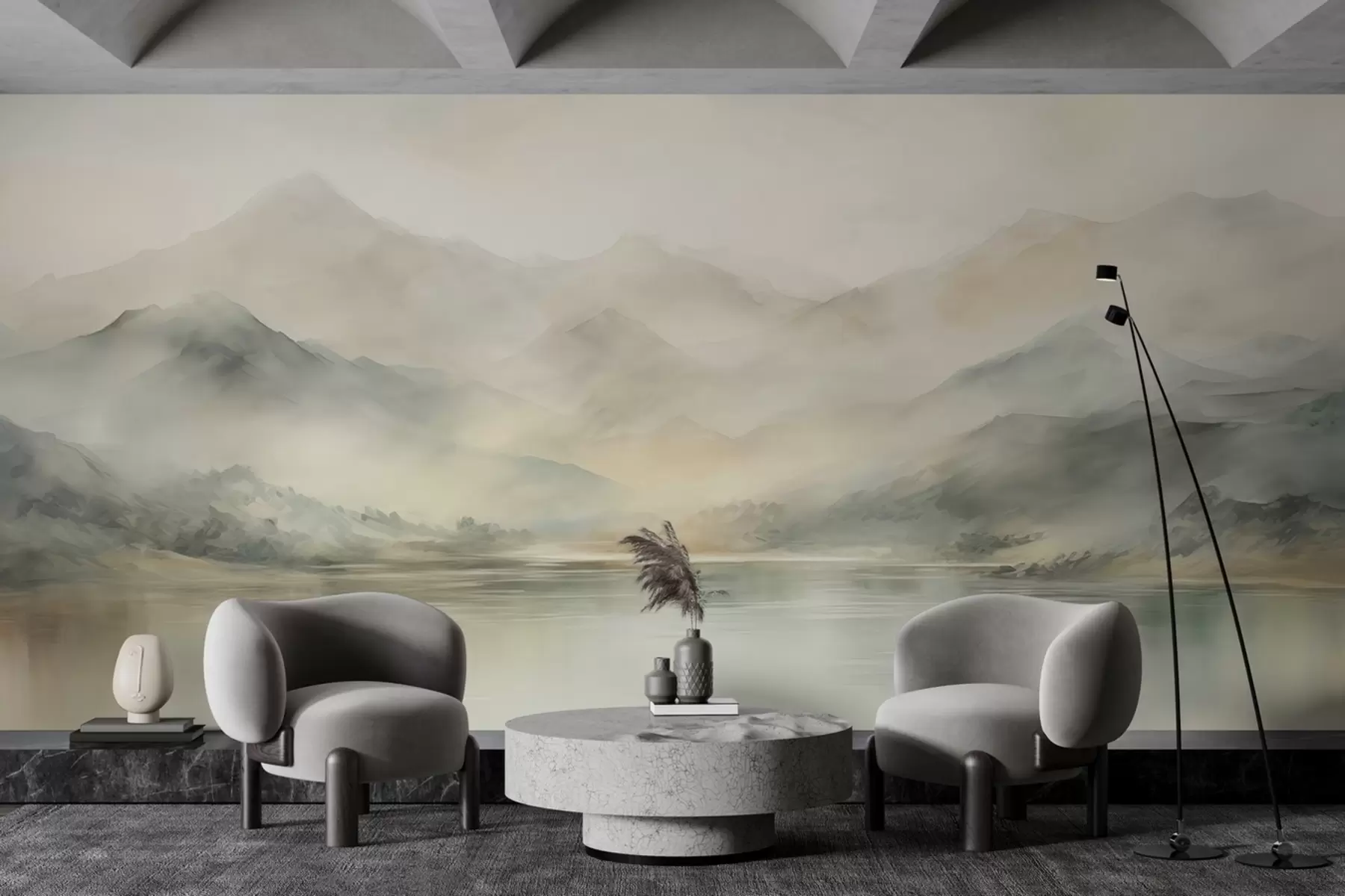murais de parede Paisagem de montanha em aguarela pintada w02115