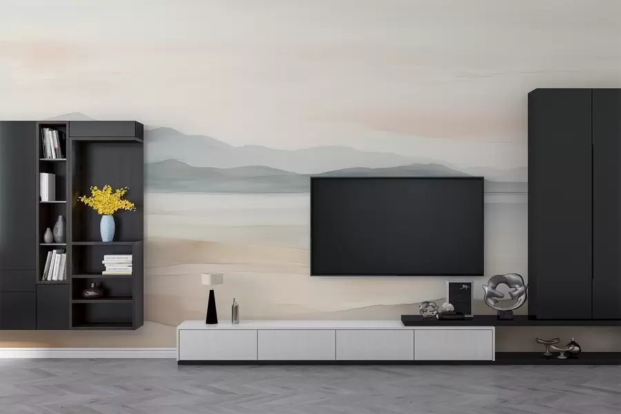 murais de parede Paisagem pintada a aguarela w02117