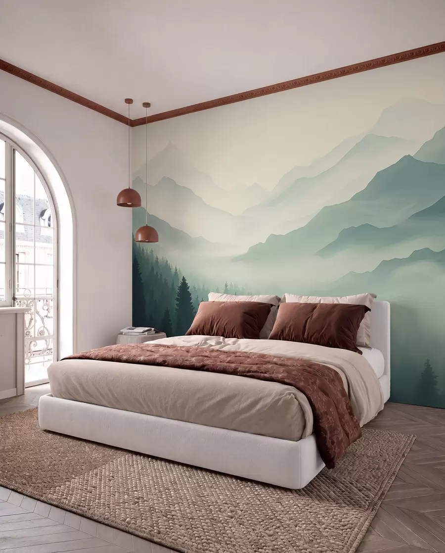 murais de parede Floresta e montanhas w02186