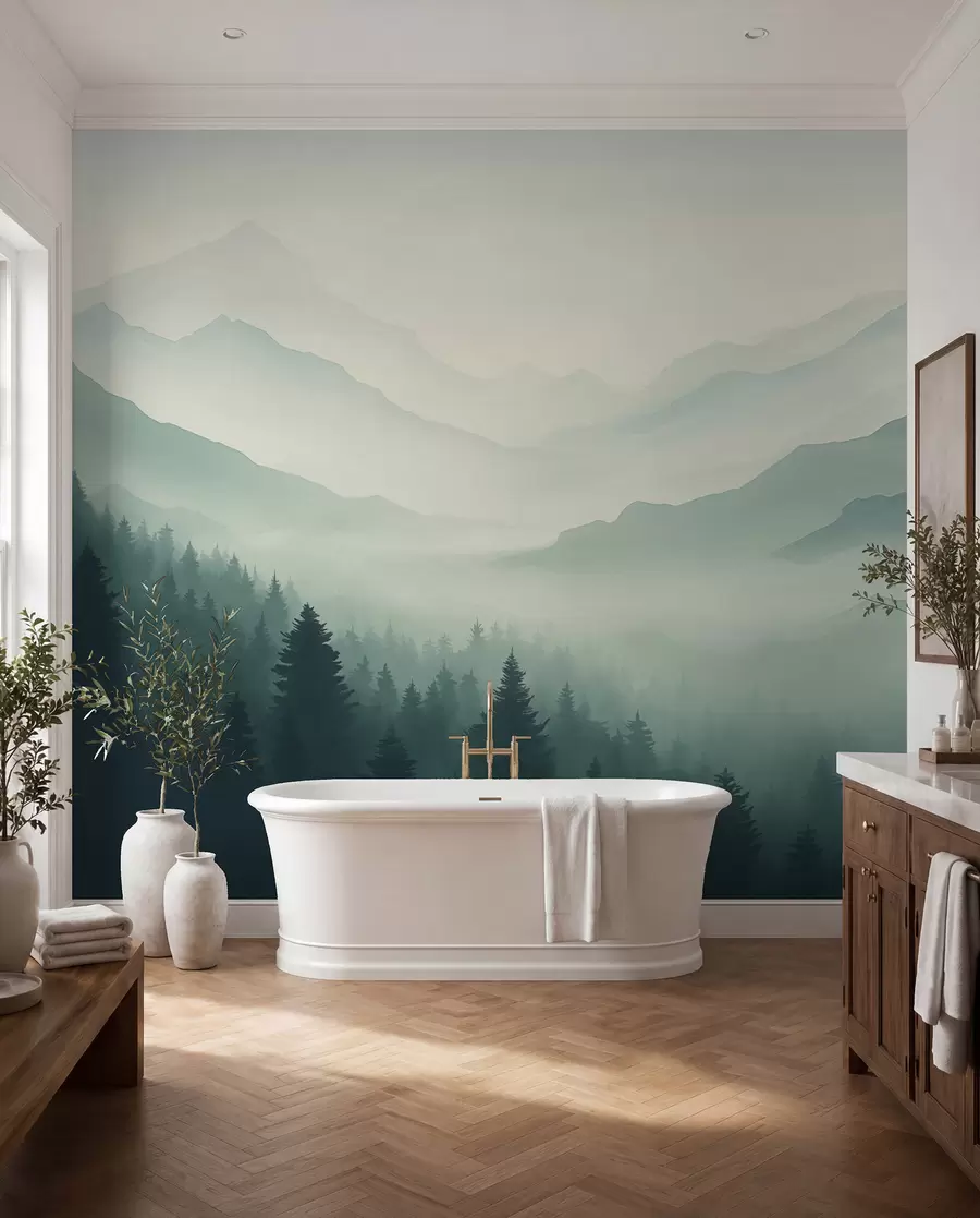 murais de parede Floresta e montanhas w02186