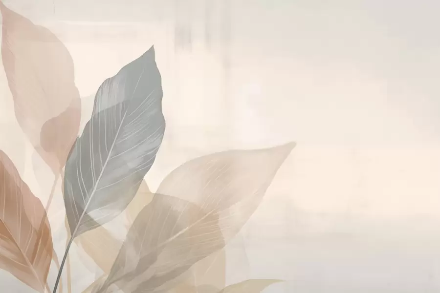 murais de parede Folhas retro w02190