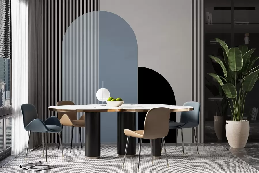 murais de parede Formas e linhas abstractas em harmonia w00631v2