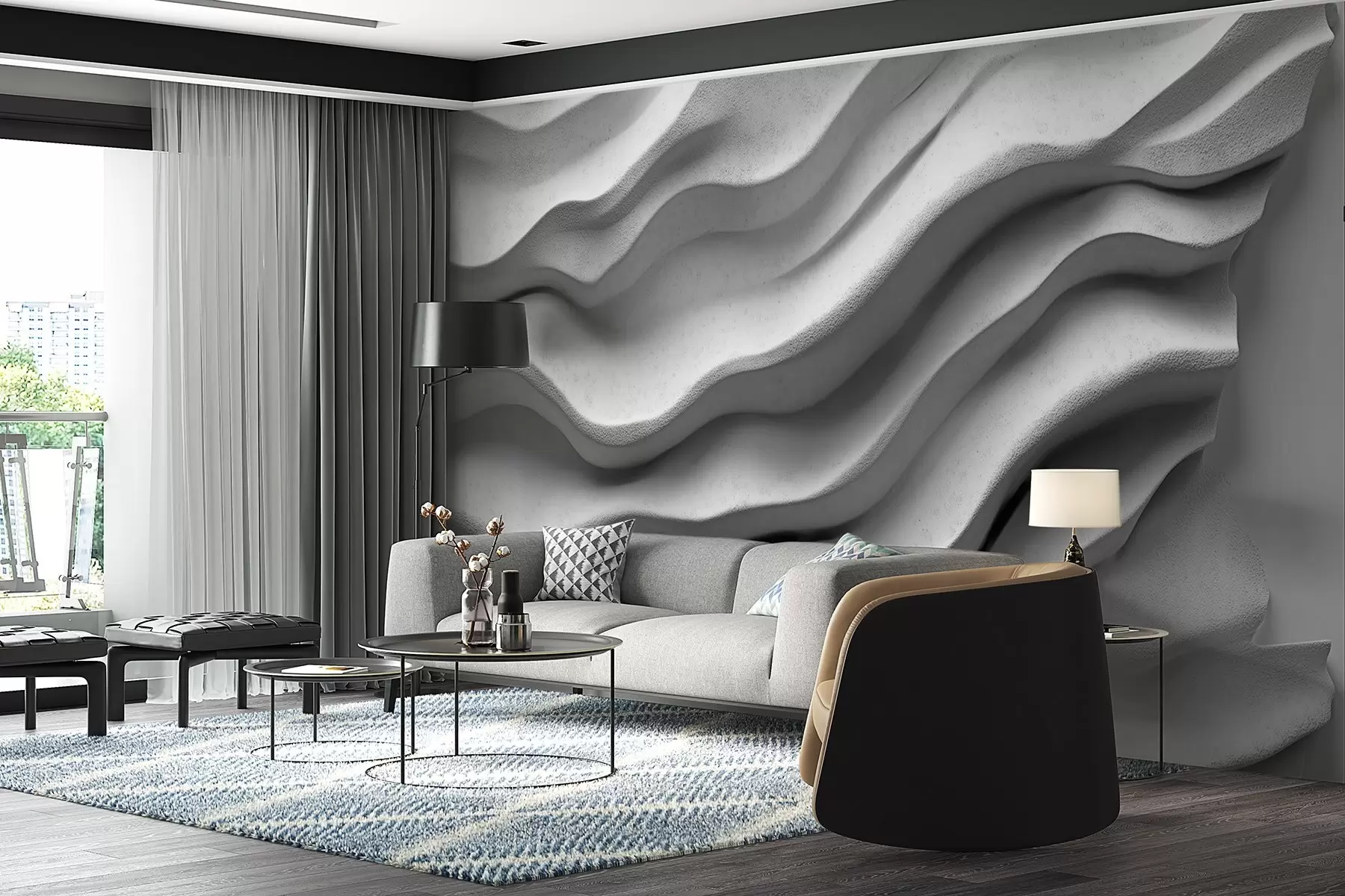 murais de parede Сtextura concreta de relevo suave w02233