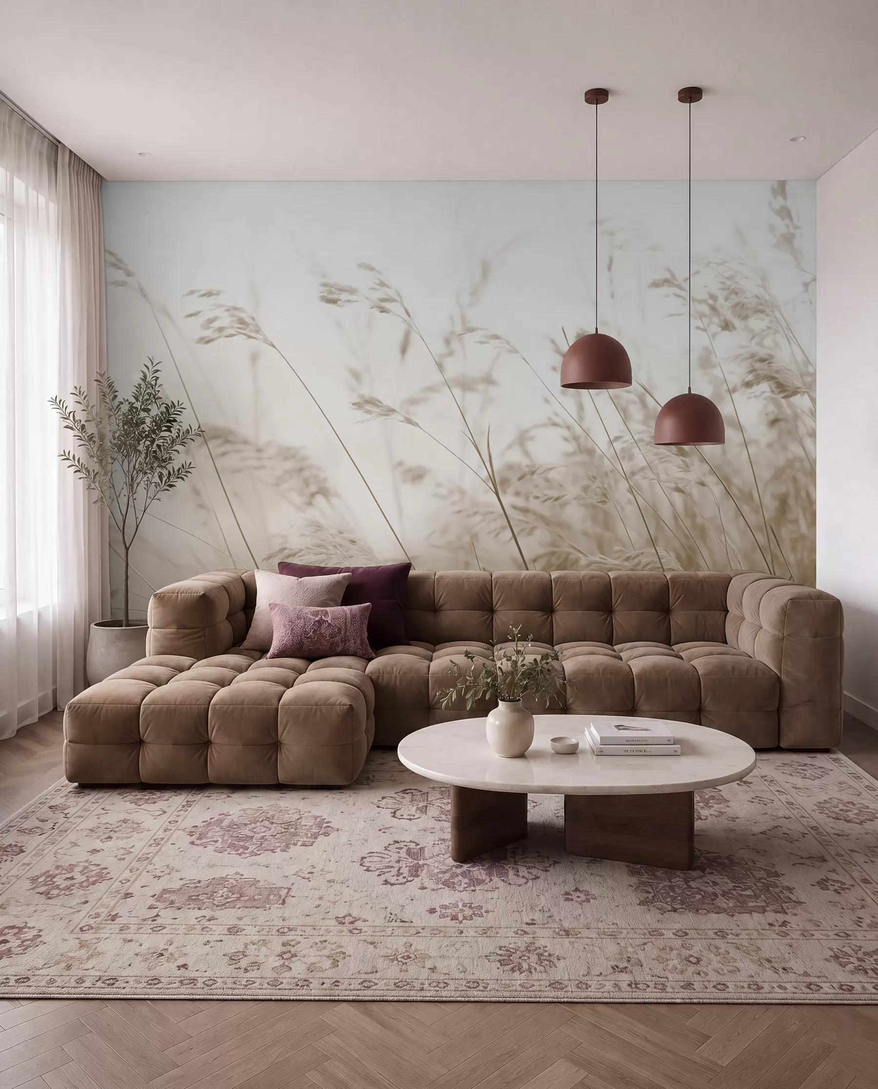 murais de parede Ervas ao amanhecer w02250