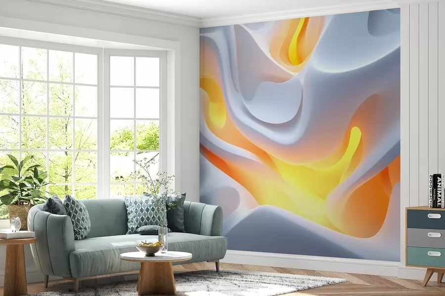 murais de parede Ondas urbanas abstractas com brilho interior simulado w02249