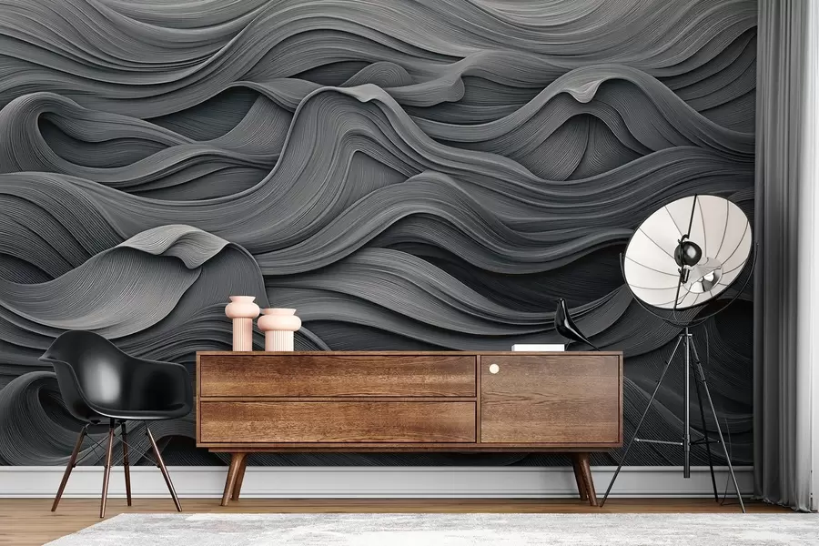 murais de parede Ondas cinzentas escuras w02311v1
