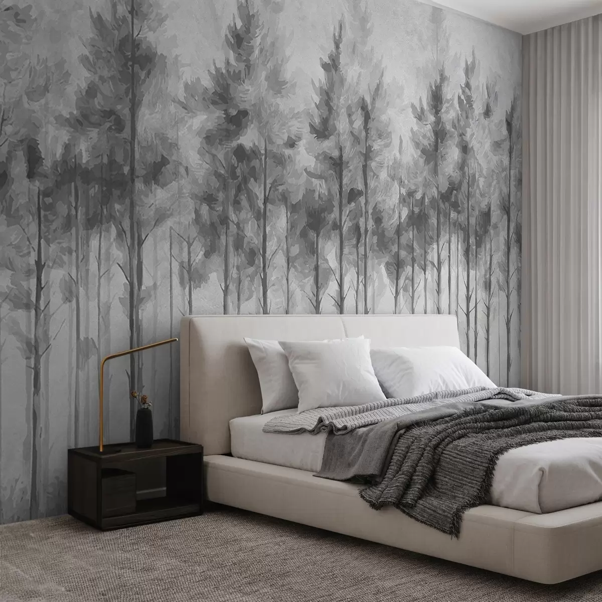 murais de parede Floresta abstrata pintada na parede w02005