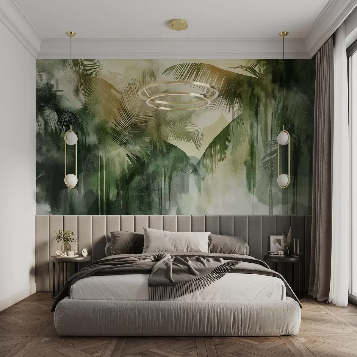 murais de parede Folhas de palmeira abstractas w08453