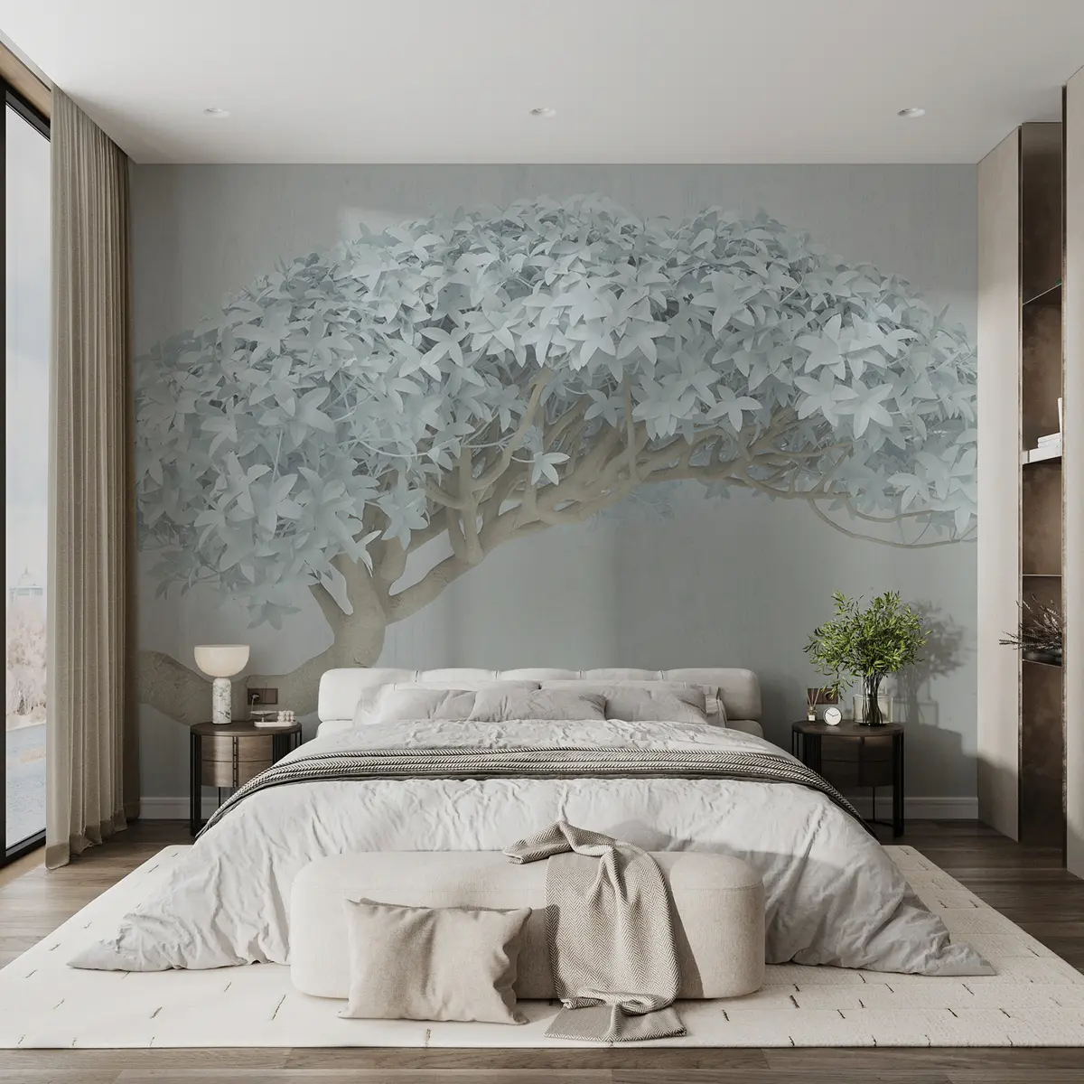 murais de parede Ramo florido sobre o penhasco u42486