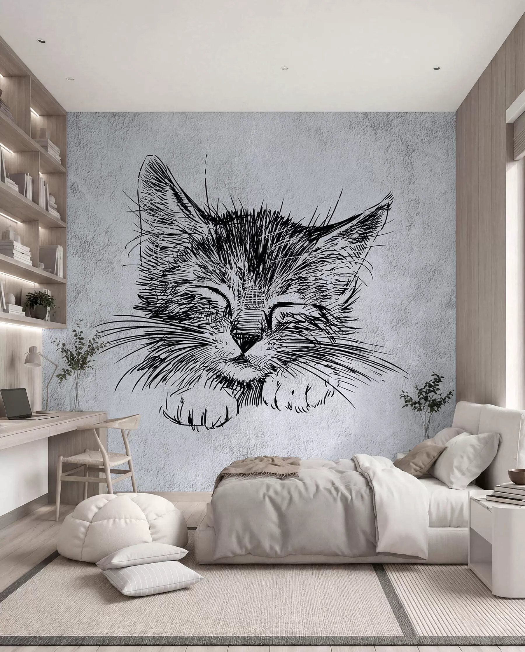 murais de parede Gato, felídeo e carnívoro u43536
