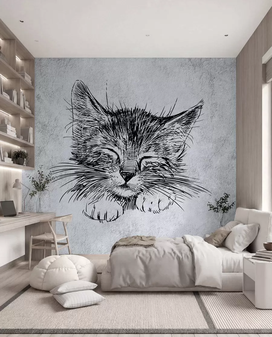 murais de parede Gato, felídeo e carnívoro u43536