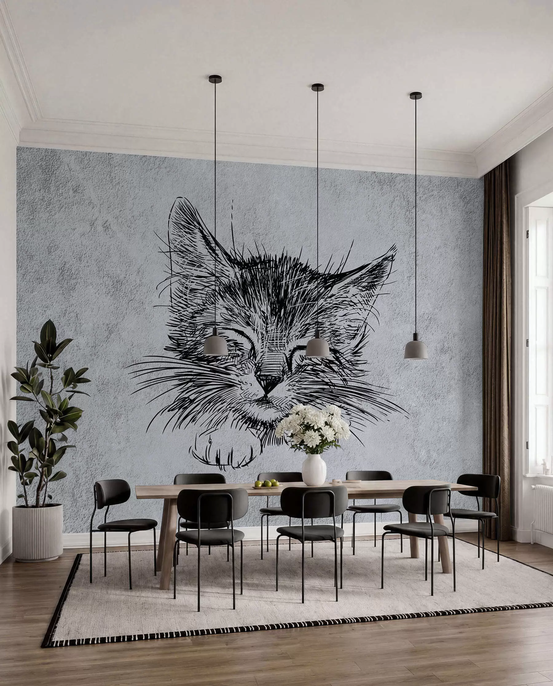 murais de parede Gato, felídeo e carnívoro u43536