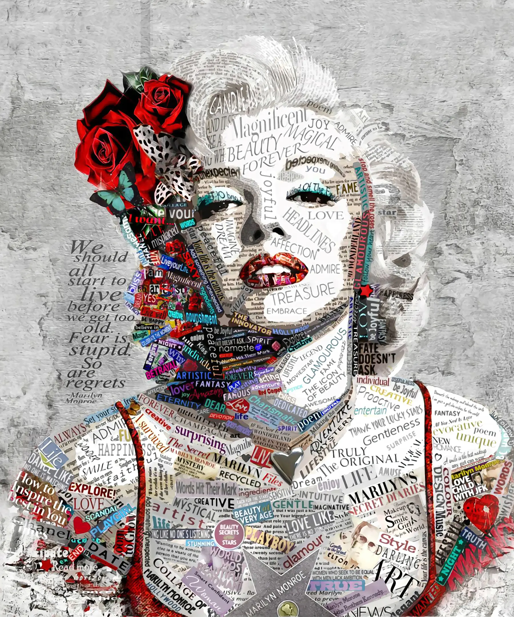 murais de parede Retrato abstrato de Marilyn Monroe u45698