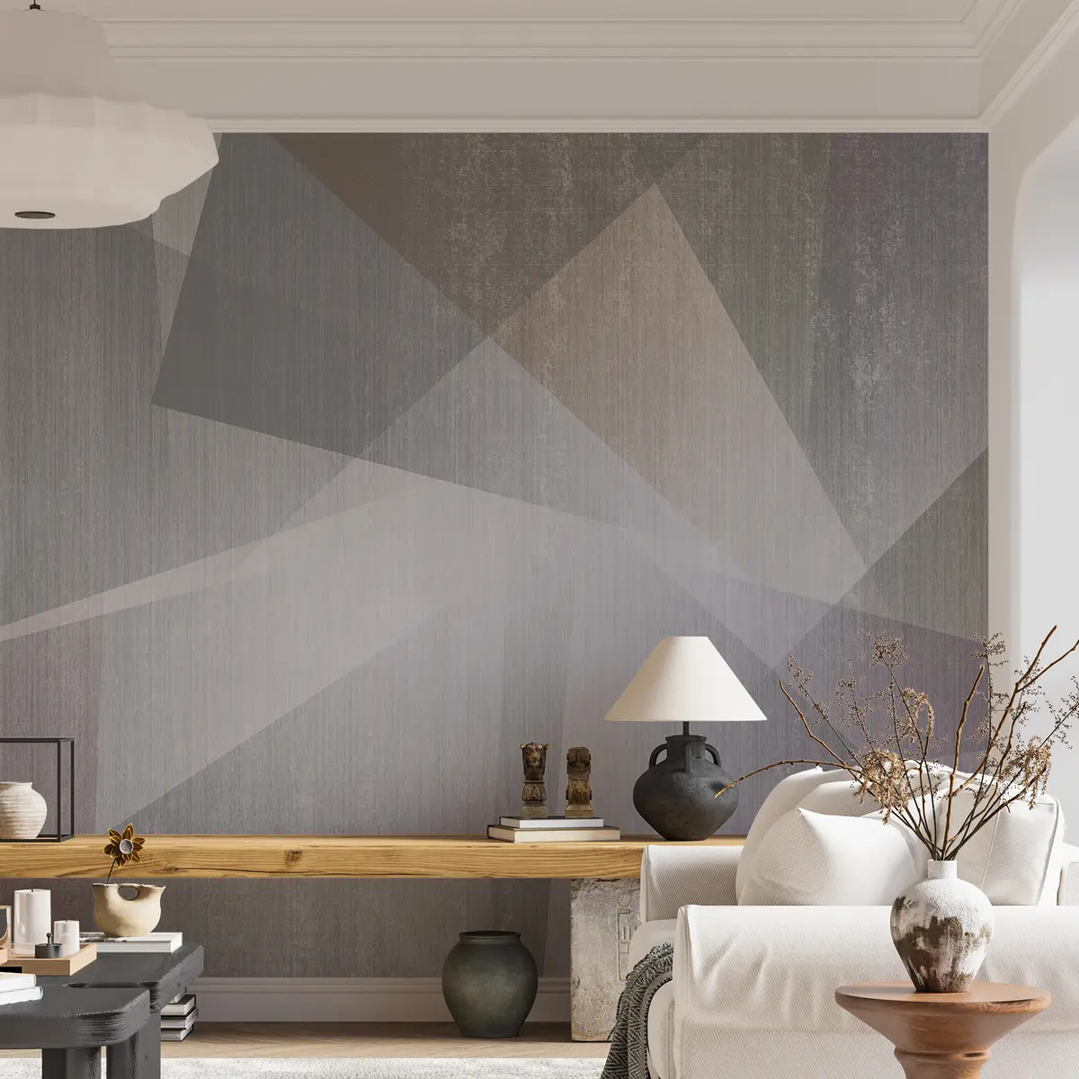 murais de parede Retângulo, cinza e arte u45929