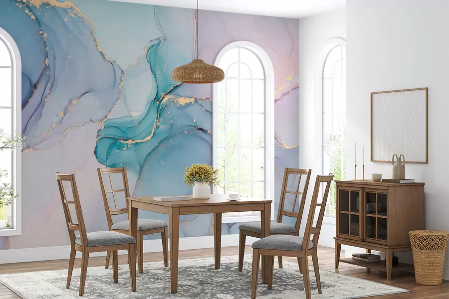 murais de parede Mármore - azul, rosa u49408