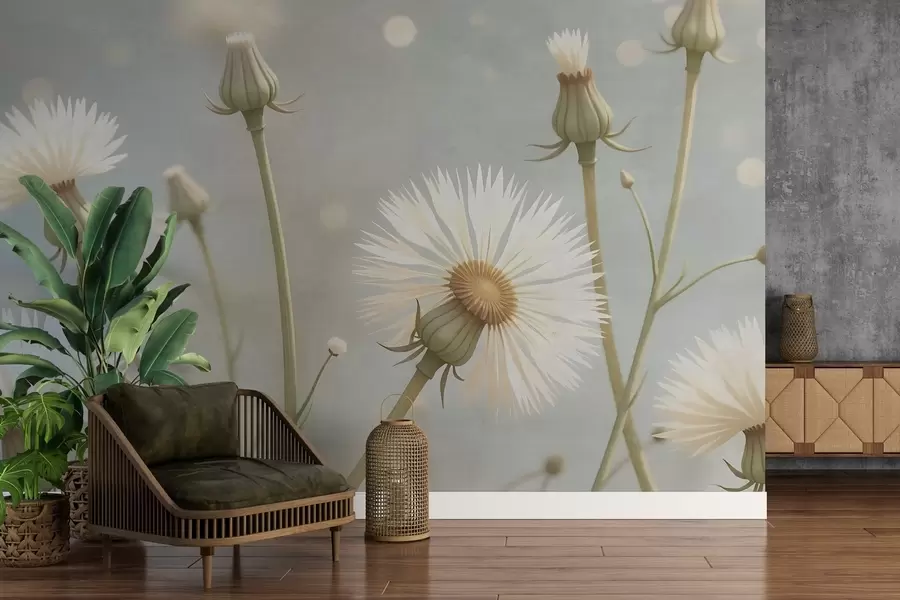 murais de parede Dentes-de-leão pintados e arejados w02614