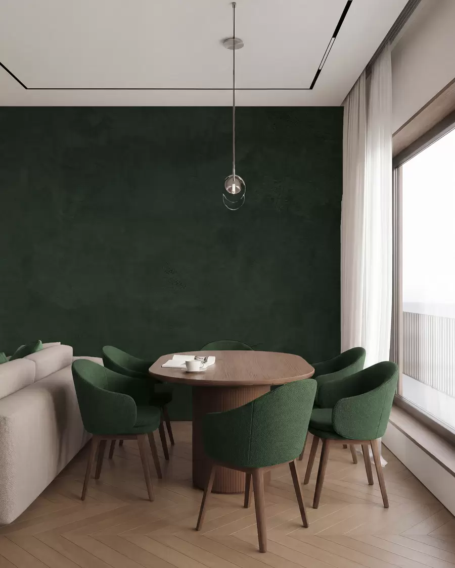 murais de parede Fundo verde com efeito de parede de betão w02553v1