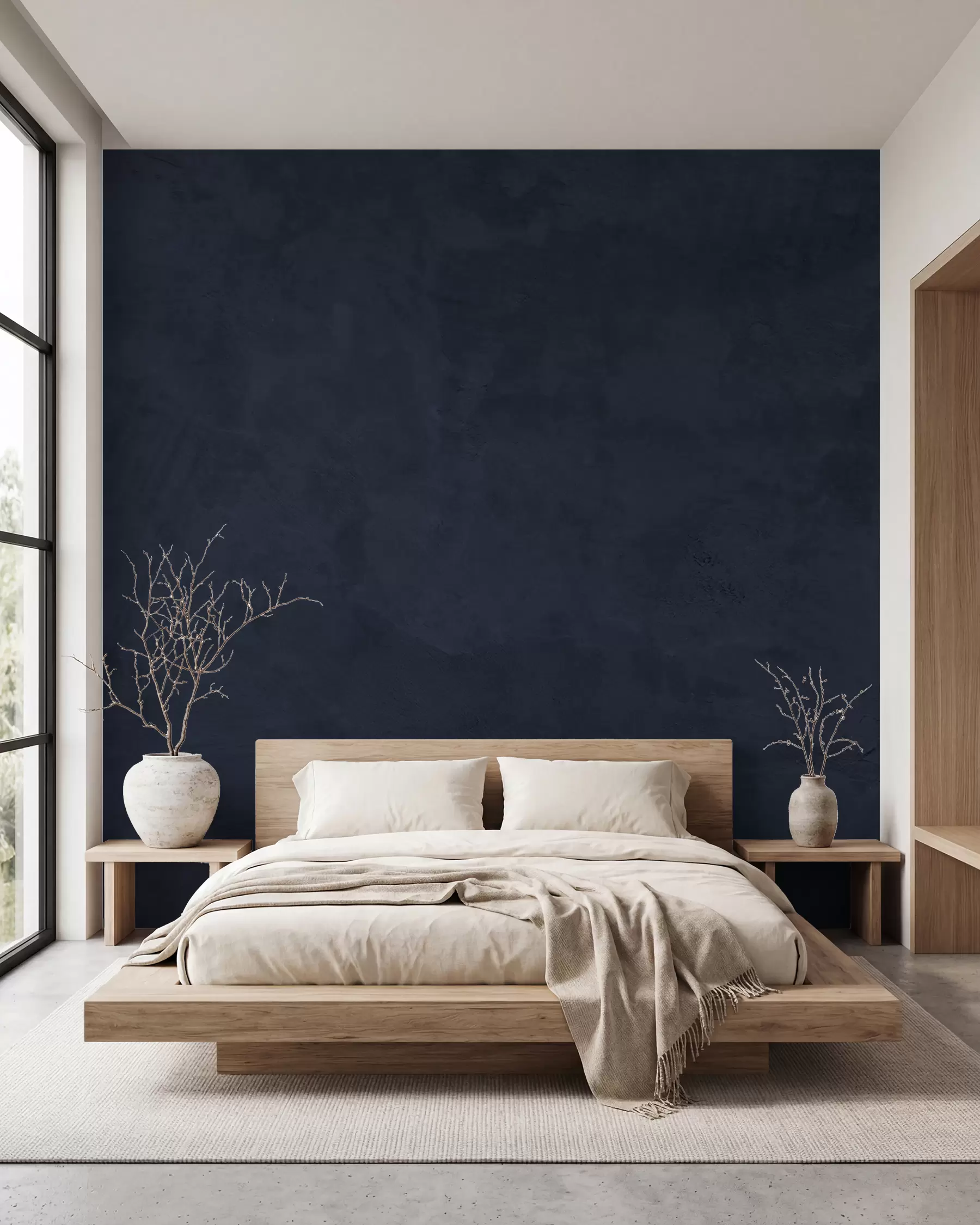 murais de parede Fundo azul com efeito de parede de betão w02553v2