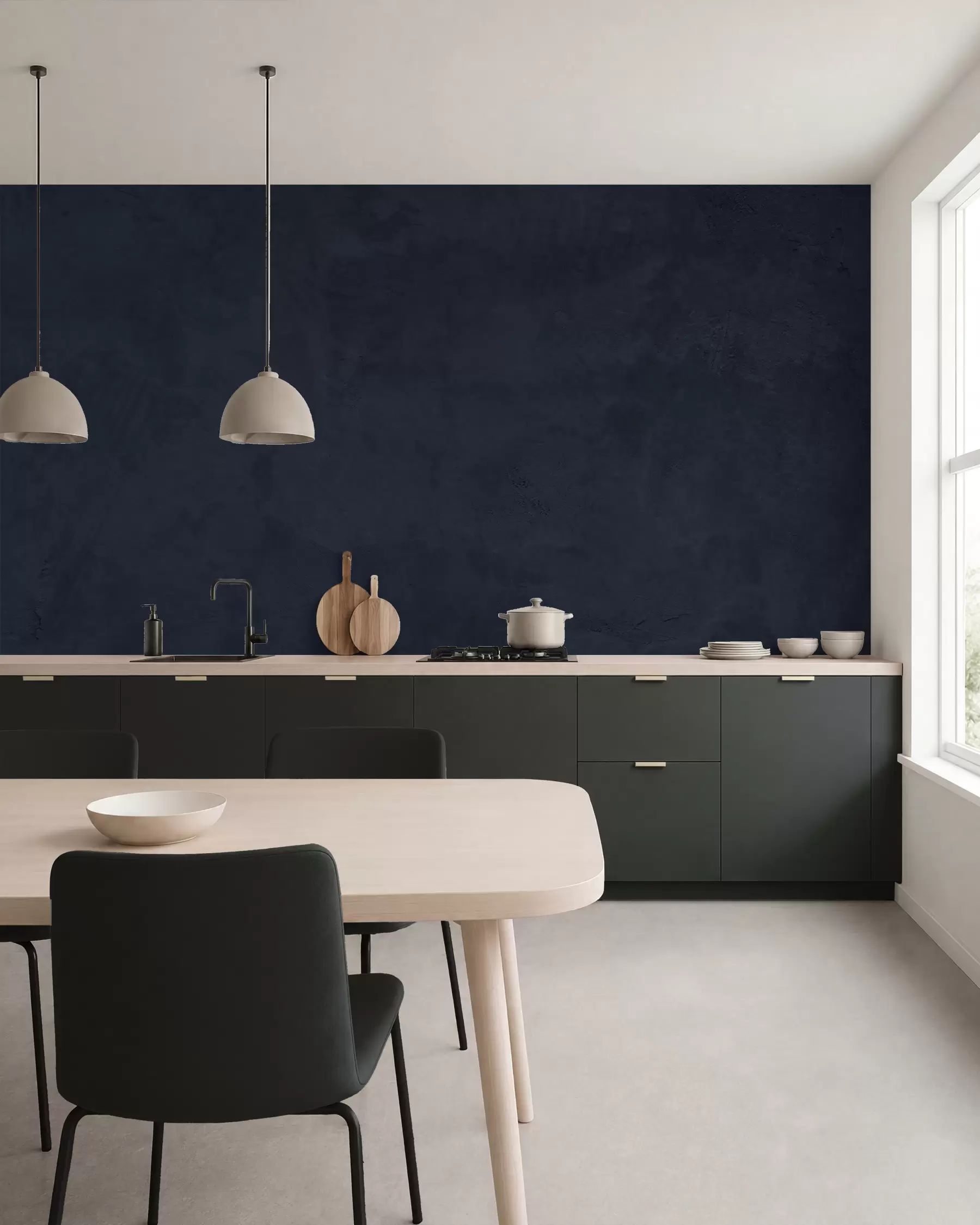 murais de parede Fundo azul com efeito de parede de betão w02553v2