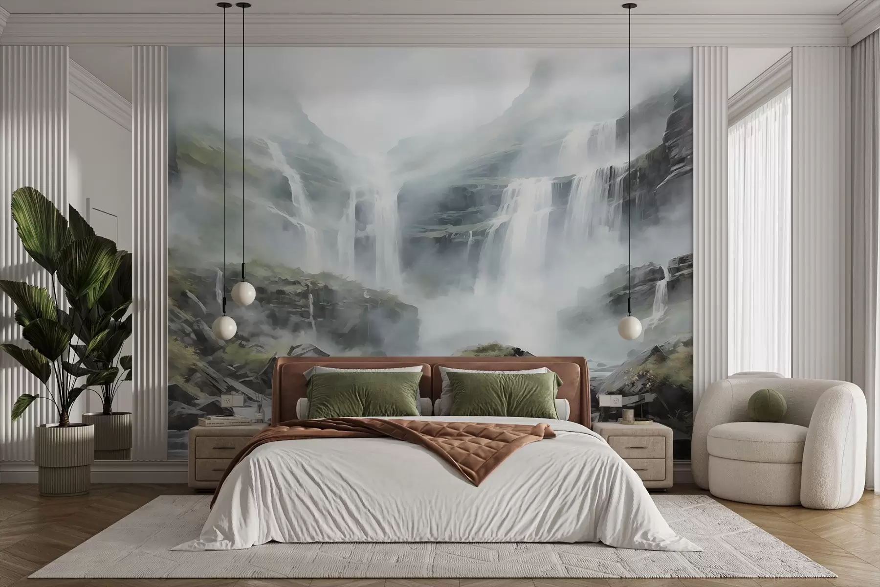 murais de parede Cascata no nevoeiro w08572