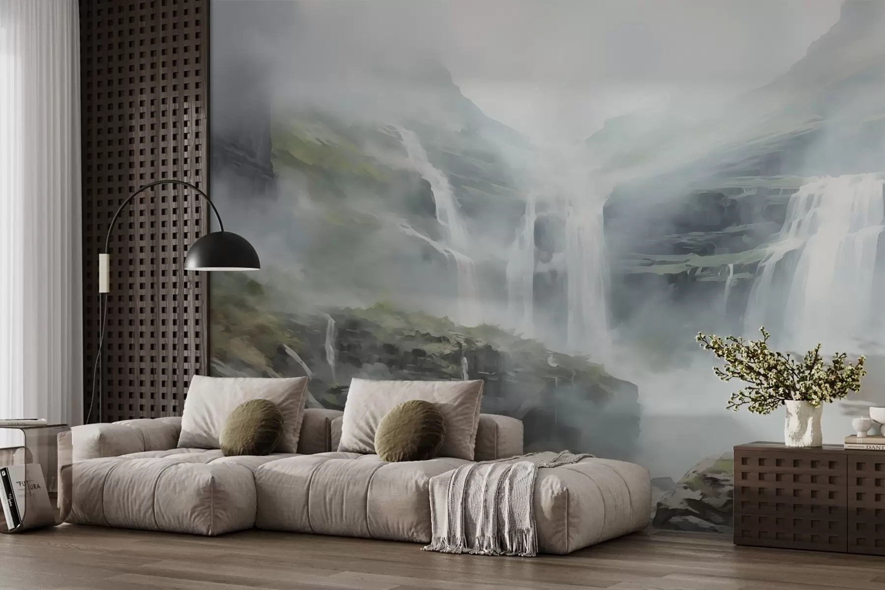 murais de parede Cascata no nevoeiro w08572