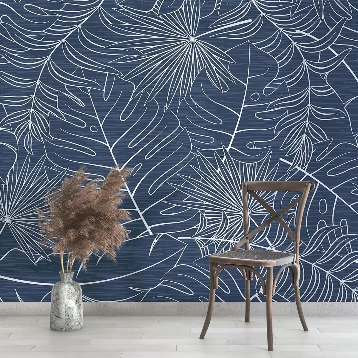 murais de parede Folhas tropicais em estilo gráfico w02695v1