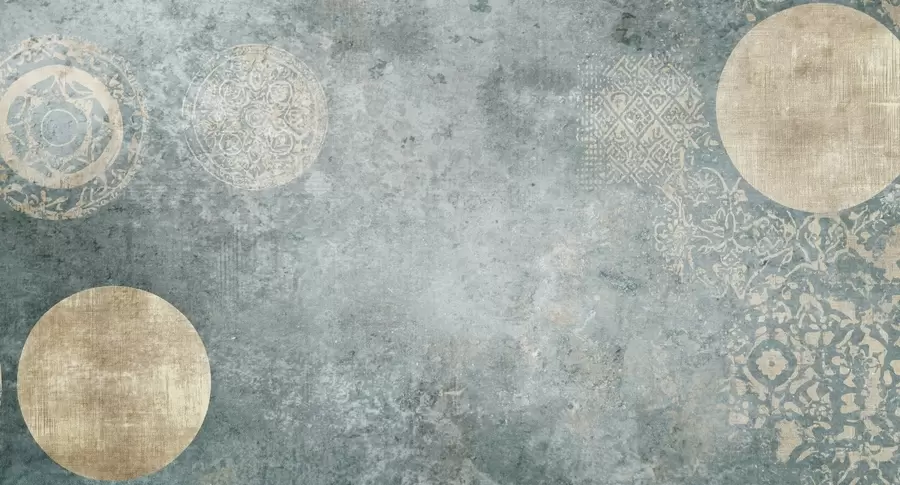 murais de parede Círculos amarelos sobre um fundo envelhecido w08627