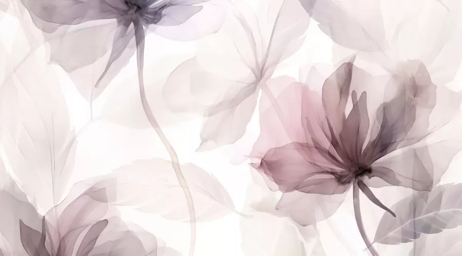 murais de parede Flores efémeras em delicados tons pastel w02755