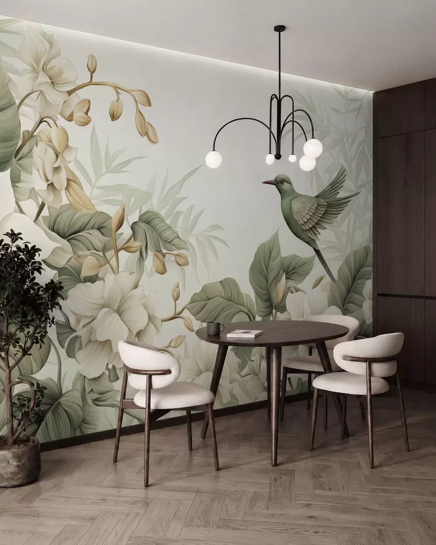 murais de parede Paisagem tropical com flores w02844