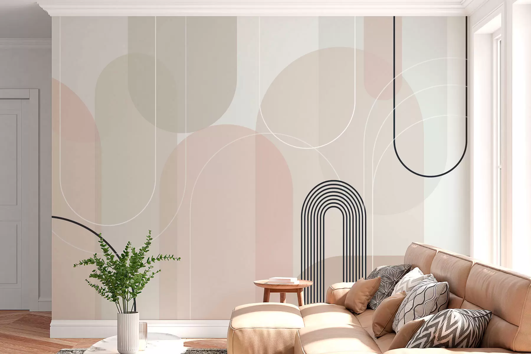 murais de parede Arcos minimalistas e elegantes w02826