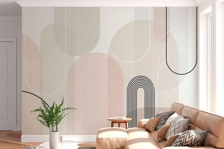 murais de parede Arcos minimalistas e elegantes w02826