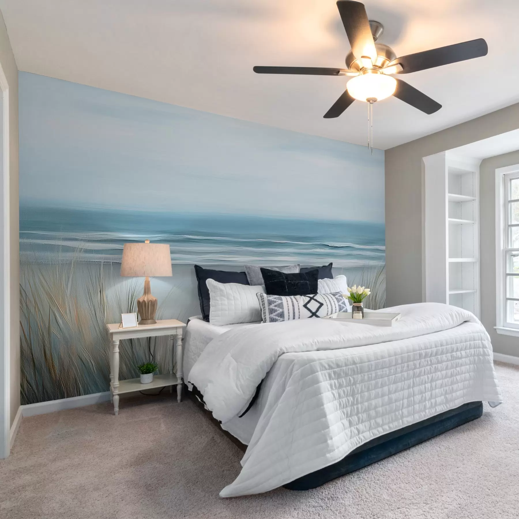 murais de parede Paisagem com uma praia selvagem ao estilo de uma pintura a óleo w02869