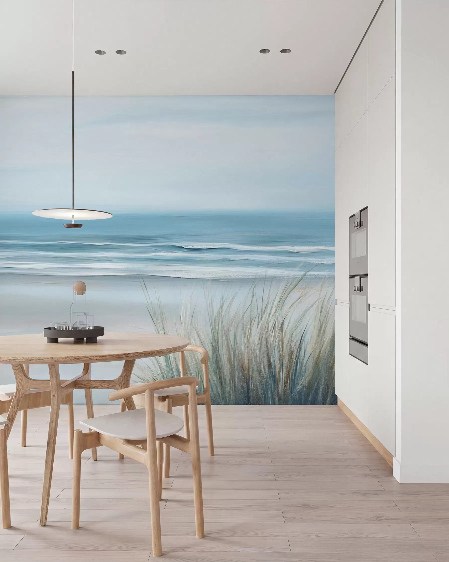 murais de parede Paisagem com uma praia selvagem ao estilo de uma pintura a óleo w02869
