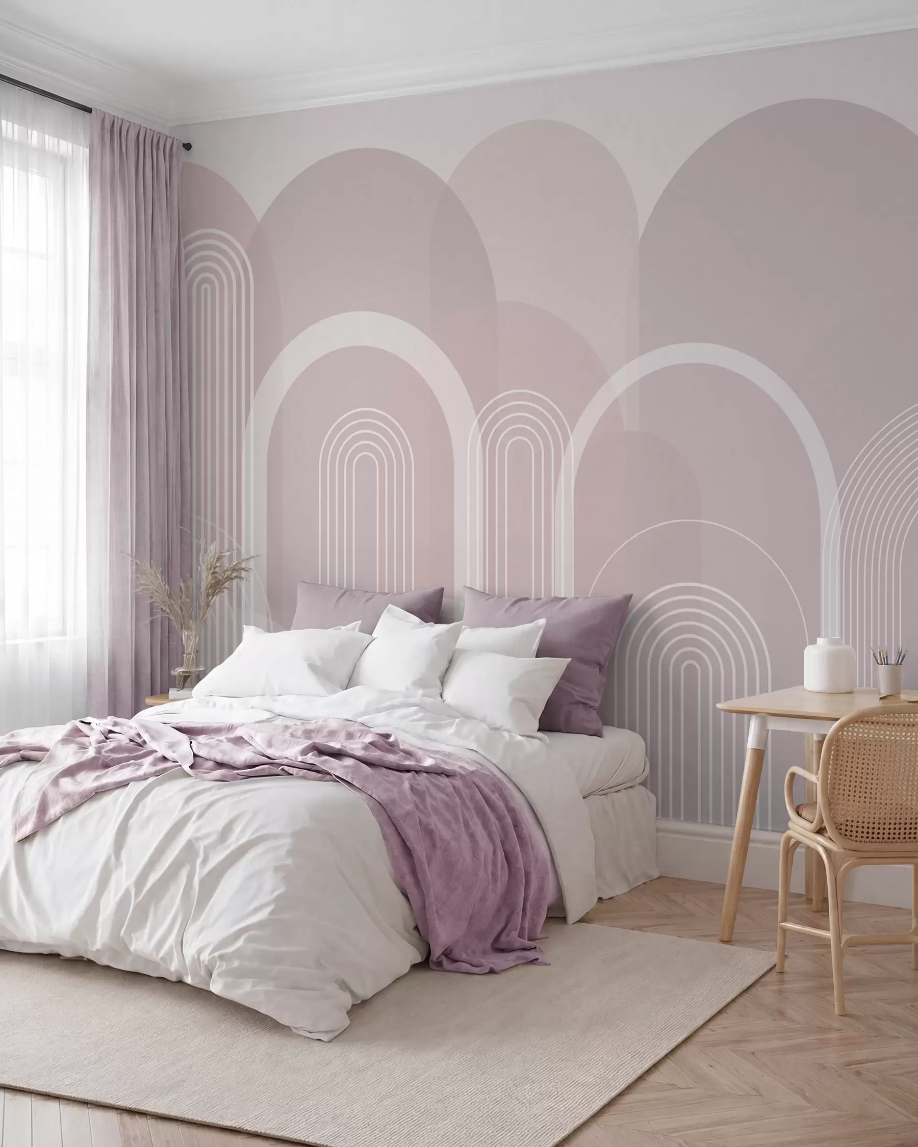 murais de parede Arcos finos sobre rosa w02935