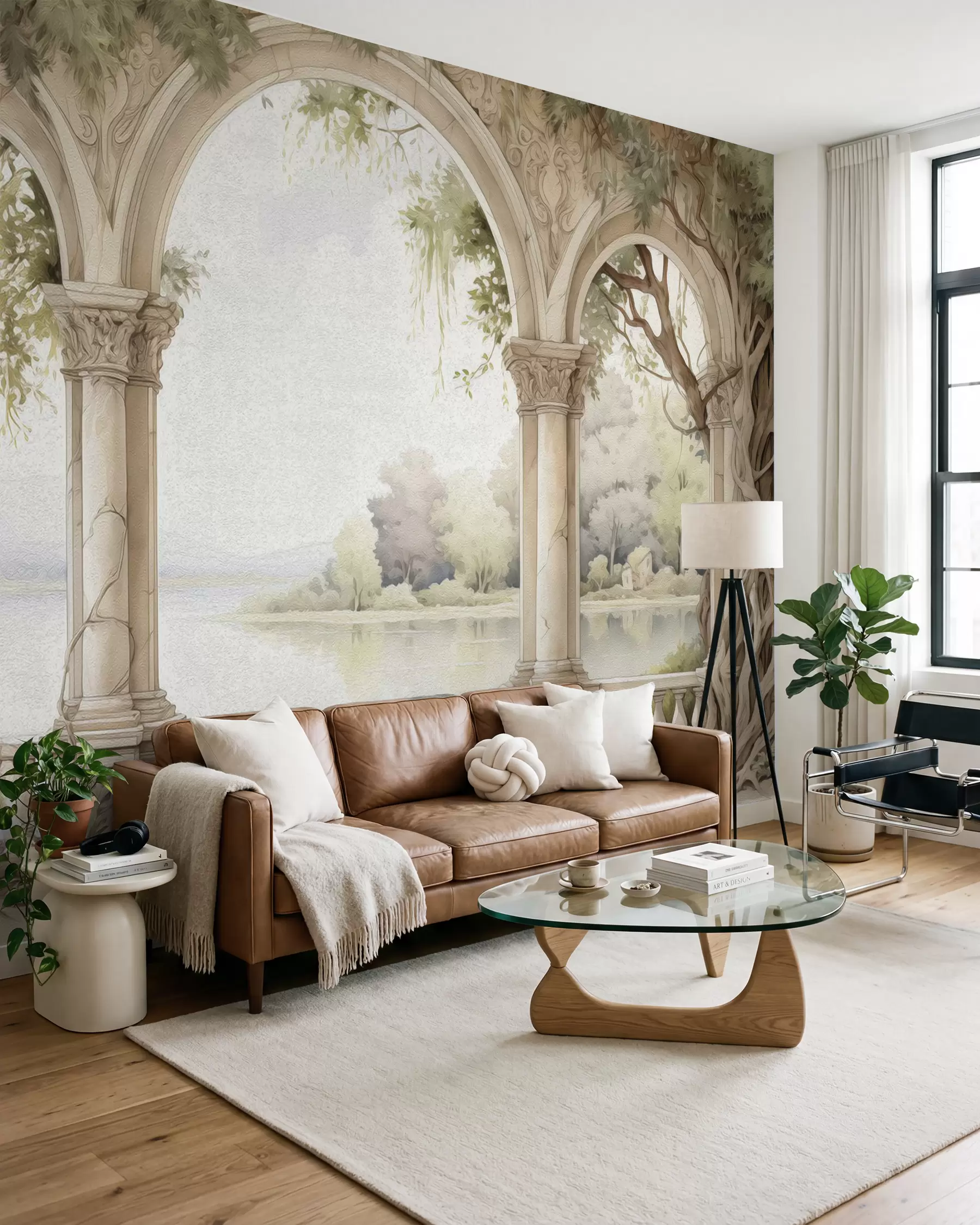 murais de parede Arcos junto ao lago do jardim w02976