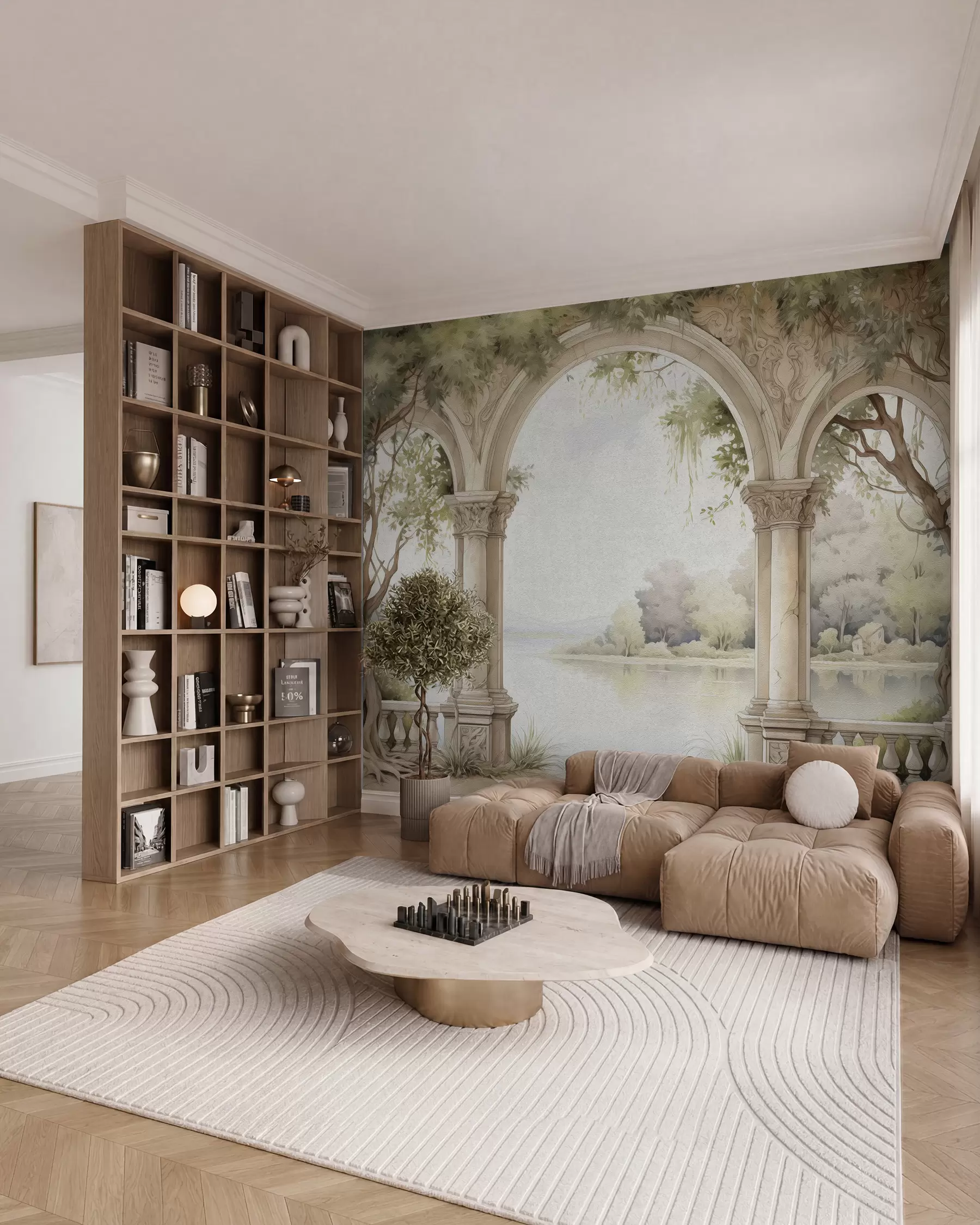murais de parede Desenho a óleo em estilo de arco w02976