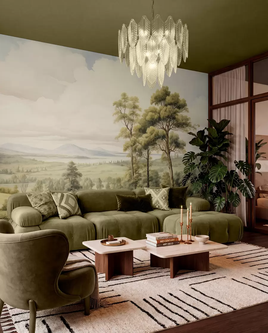 murais de parede Paisagem moderna em aguarela w02978