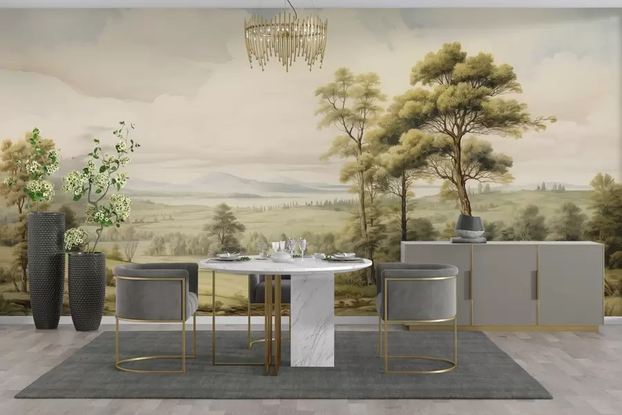 murais de parede Paisagem moderna em aguarela w02978